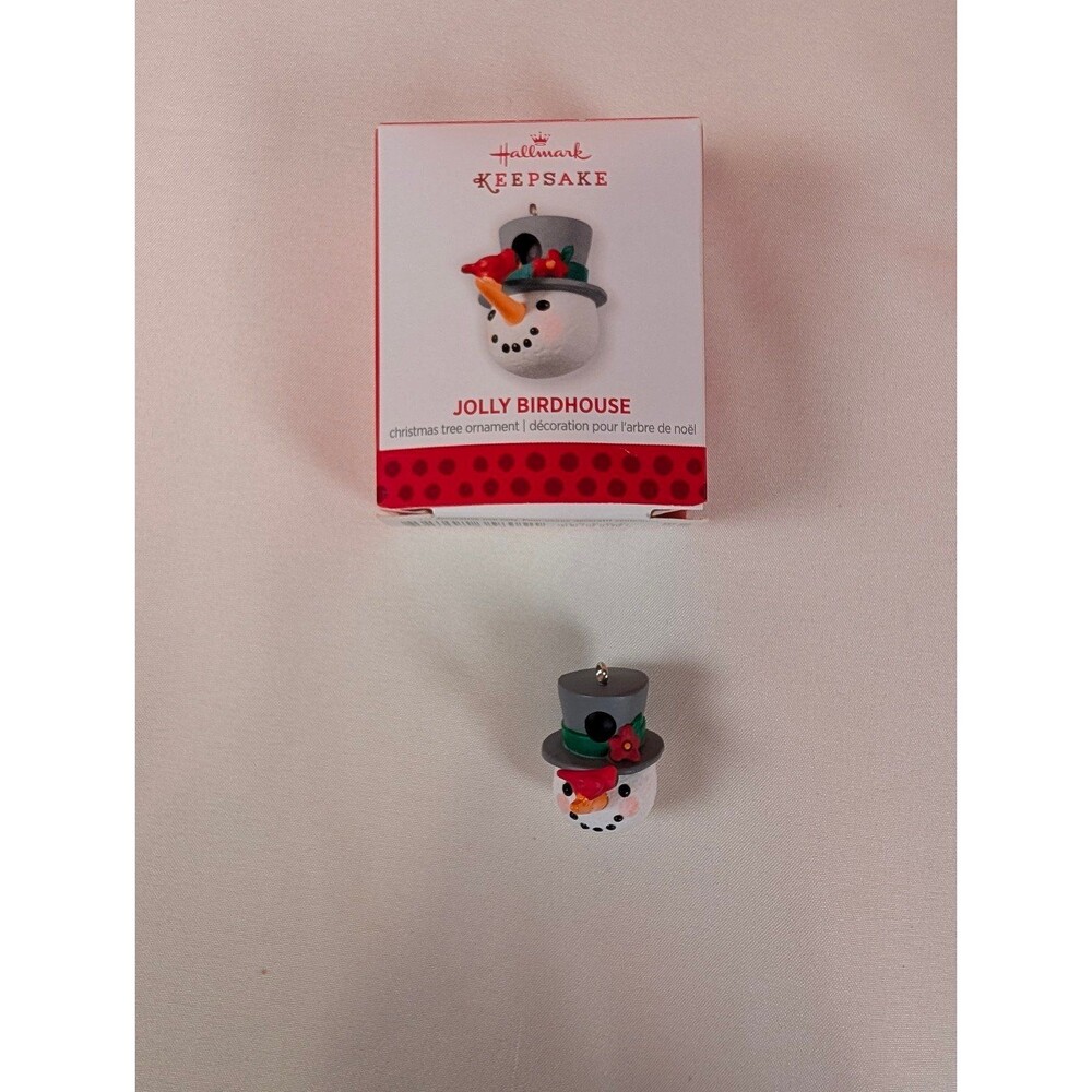 Hallmark Keepsake Christmas Ornament Miniature Jolly Birdhouse Snowman 2013